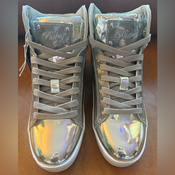 Pastry Pop Tart Hi-Top Dance Sneakers Silver Glitter Women’s 6 NIB - Picture 4 of 11